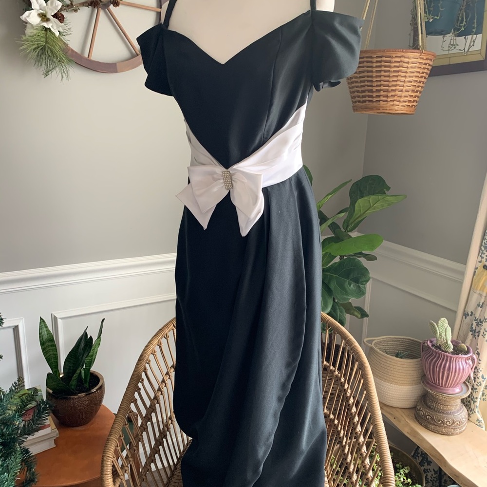 Vintage Black and White Prom Dress